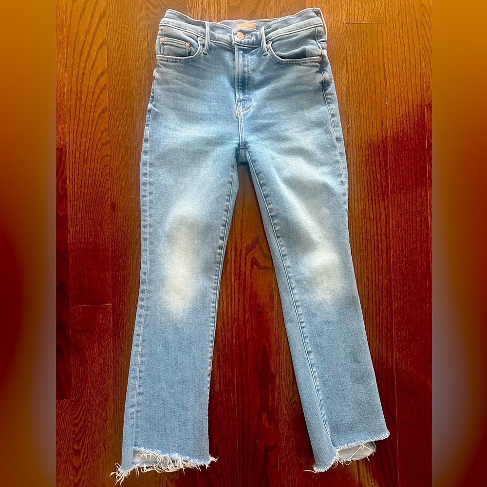 MOTHER THE INSIDER CROP STEP FRAY JEANS size 25
